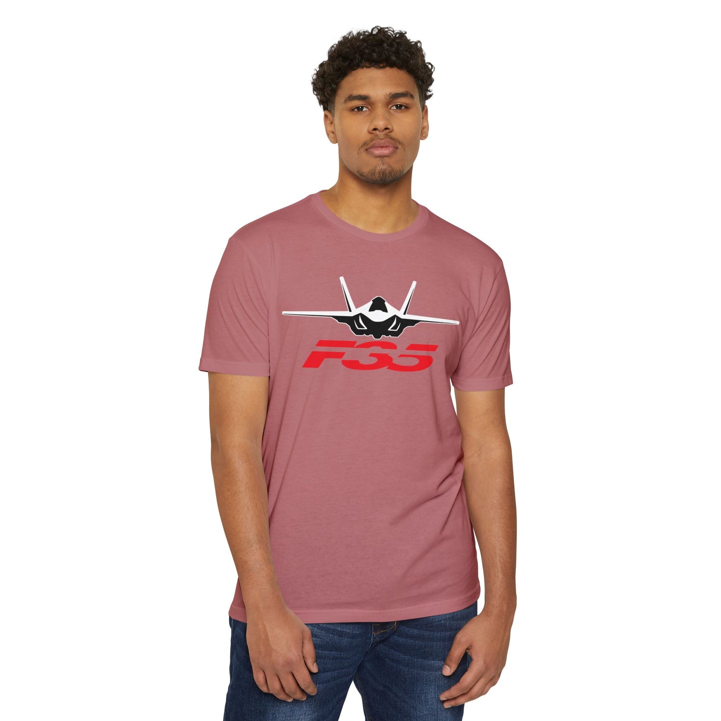 F35 Fighter Jet Unisex CVC Jersey T-Shirt - Aviation Enthusiast Tee