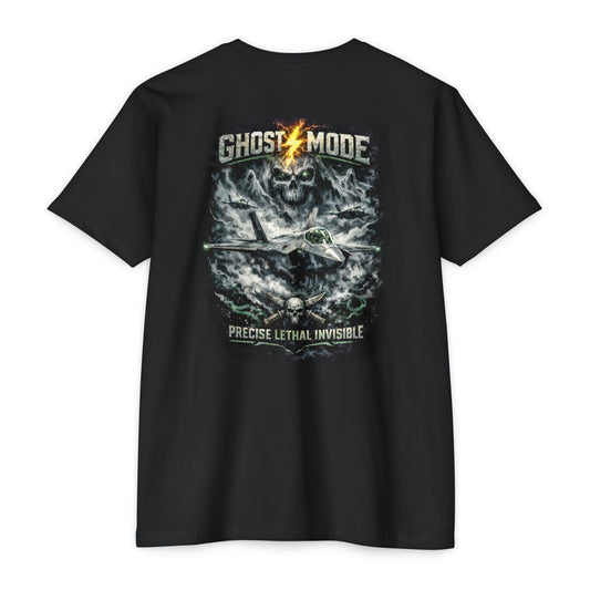 Ghost Mode Fighter Jet T-Shirt — Precise Lethal Invisible Graphic Tee